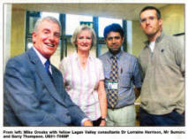 From left: Mike Crooks with fellow Lagan Valley consultants Dr Lorraine Harrison, Mr Sumuru and Garry Thompson. US31-708SP