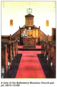 A view of the Ballinderry Moravian Church pulpit. US10-721SP