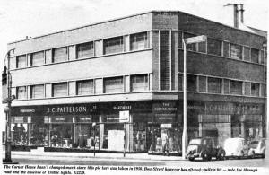 The Corner House hasn't changed much since this picture as taken in 1950, Bow Street however has altered quite a bit — note the through road and the absence of traffic tights. E3229.