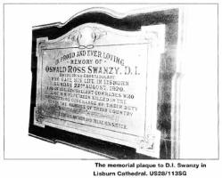 The memorial plaque to D. I. Swanzy in Lisburn Cathedral.