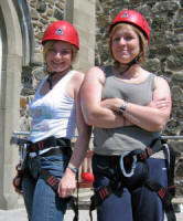 Martin Officers - Ruth Nelson and Shannon Johnston pictured prior to abseiling down Magheragall Parish Church tower on Saturday 3rd June. 