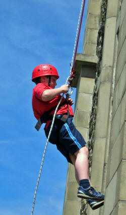No fear - youngest abseiler, nine-year-old Jonathan Blair.
