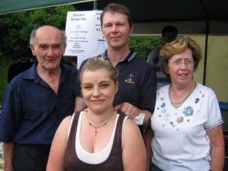 Taking a well-deserved break at Brucie�s Burger Bar at Derriaghy Parish Fete last Saturday afternoon is Bruce and Annette Hilland and Gordon and Dawne Burns.