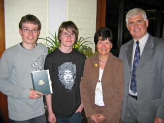 Rowan Davidson (left) pictured with his parents Tom and Beryl and younger brother Jonathan at Bible Sunday in Friends� School on Sunday evening 18th June.