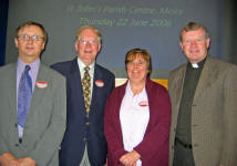 Barry Harrison - Parish Reader, Bertie Logan - Lay Reader, Rev Liz Hewitt and the Very Rev. Fr Brian Brown PP pictured at the Down & Dromore Diocesan Synod 2006 in St John�s Parish Centre, Moira  on Thursday 22nd June.