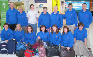 Members of Ballinderry Parish Church pictured at Belfast City Airport on Sunday 6th August as they begin their journey to Ethiopia. L to R: (back row) Canon Ernest Harris, Ray Harris, Valerie Ellis - Crosslinks, Heather Tuft, Sandra Livingstone, Mona Thomas and Paul Hendron. (front row) Michael Hendron, Jill Hendron, Jenna Boyd, Melinda Steele, Susanna Tuft, Rae Gamble and Kenny Clements