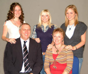 The new Pastor of Lambeg Baptist Church, Trevor Lennon, is pictured with his wife Sally-Anne and their family (L to R) Sian-Lee, Bonita and Poppy at a Service of Induction in Belfast Bible College last Friday evening (3rd November).