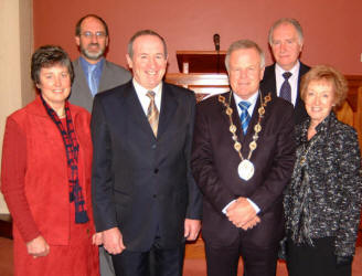Pictured at morning worship in Lisburn Reformed Presbyterian Church last Sunday (19th November) is L to R: (front) Mrs Sandra McCollum, the Rev Professor Robert McCollum, the Mayor - Councillor Trevor Lunn and the Mayoress - Mrs Laureen Lunn. (back row David Currie and Mervyn Green.