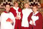 Dromore Cathedral Choir members Caroline Wallace (second from left), daughters Deborah and Donna (right) and son-in-law Scott Mackey (left) pictured at the Advent Carol Service in Christ Church Parish, Lisburn on Sunday 3rd December.