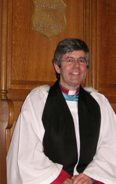 Venerable Stephen Forde takes his seat in the Chapter Room of Lisburn Cathedral as the new Archdeacon of Dalriada on Thursday 4th January.