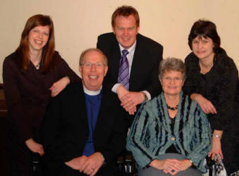 Pictured at his Installation Service in Dunmurry Free Presbyterian Church last Thursday evening (25th January) is the Rev Dr Fred Greenfield with his wife Jean and his family L to R: Naomi Logan, Paul Greenfield and Anne Crawford.