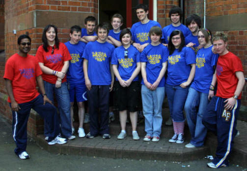 Young people from Railway Street Presbyterian Church who took part in Street Reach Lisburn - 2007. L to R: (front row) Deepak Samson, Louise Clarke, Dean Ringland, Mark Dobbin, Laura Kelly, Steven Woods, Christina Hampton, Julie Armstrong and Johnny Wales. (back row) Chris Weir, Sam McConaghie, Jamie Humphries, Adam Woods and Richard Bailie.