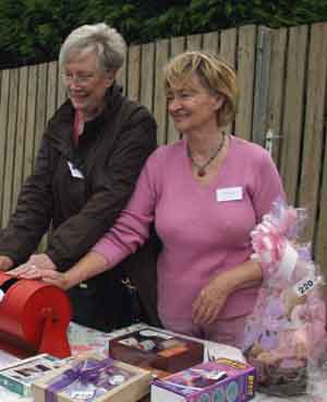 Kate Rogan and Frances Latewood at the Tombola.