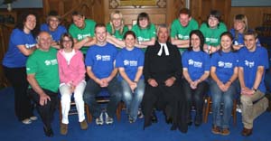 At a Commissioning Service in Hillsborough Presbyterian Church on Sunday 1st July are a team from the church who are going to Malawi on Friday 13th July. L to R: (front row) Derek McClelland, Jenny Bell (Home Support), Christopher Scott, Lisa McClelland, Rev John Davey, Pamela Gourley, Jennifer Hicks and Richard Jess. (back row) Louise Lemon, David McMullan, Andrey Gardner, Kathryn McCrossan, Jane McKibben, Andrew Fitzpatrick, Claire Warnock and Jill Dornan.