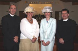 Taking part in the Lower Iveagh District Service in Dromore Free Presbyterian Church on Sunday 1st July were L to R: The Rev Ian Kenny (Minister of Dromore Free Presbyterian Church), Christine Ward (Organist), Ruth McCauley and the Rev David McLaughlin (Minister of Carryduff Free Presbyterian Church).