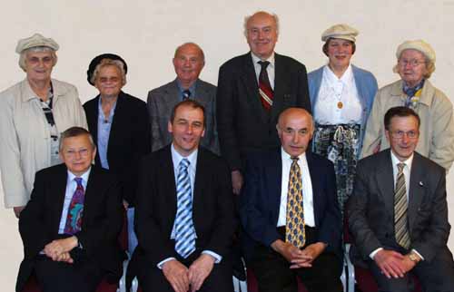 At the dedication service in Lisburn CWU Hall on Saturday 1st September are CWU Committee Members L to R: (seated) Joseph Lockhart (Secretary), Rev Albert Griffith (Honorary Vice President), David Seeds (Chairman) and Robert Watson (Assistant Secretary). (back row) Jean Kennedy, Mary Moore, Robert Moore (President), Michael McNeilly, Margaret Sharkey and Joyce Healy (Treasurer).