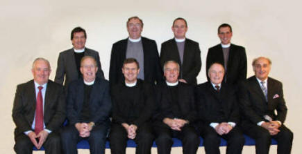 At the Service of Installation for the Rev Gary Goodes in Hillsborough Free Presbyterian Church last Thursday evening (29th October) are L to R: (seated) Rev Dr Stanley Barnes (now Senior Minister), Rev Dr Fred Greenfield (Dunmurry), Rev Gary Goodes, Rev Ron Johnstone (Deputy Moderator), Rev Dr John Douglas and Mr David Williamson MBE (Clerk of Session). (back row) Rev David McLaughlin, Rev Trevor Baxter (Ballynahinch), Rev Samuel Murray (Tandragee) and Rev Philip Gardiner (Carrickfergus).