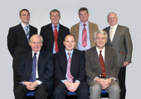 L to R: (seated) Dr Hamilton Moore (Principal of the Irish Baptist College), Pastor Robert Murdock and Pastor William Colville (Director of the Association of Baptist Churches). (back row) Alistair Quigley (Elder), Pastor John Shearer (Musselburgh Baptist Church, Scotland), David Martin (Church Secretary) and Roy West (Elder).