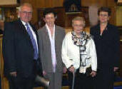 Hugh Crookshanks and his sisters Emily Davis and Margaret McMullan and the school principal of their day - Mrs Elsie Thompson.