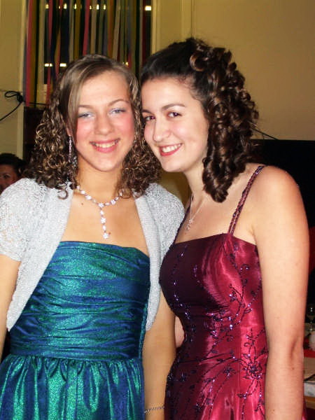 Kimberly Hammonds and Sophie Brackenridge atthe Valentine Ball in First Lisburn Presbyterian Church last Friday night (15th February).