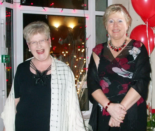 Maureen Staniland and Rosina Wilson enjoying the fun at the Valentine Ball in First Lisburn Presbyterian Church last Friday night (15th February). 
