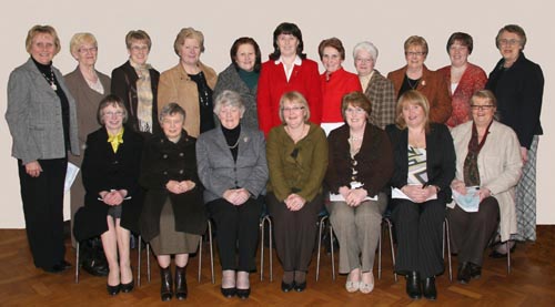 Organist Diane McMullan is pictured with the combined choir comprising of ladies from churches in the Maze area 