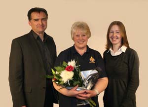 At First Lisburn Girls' Brigade Display last Saturday night (12th March) are L to R: The Rev John Brackenridge (Chairman), Mrs Maureen Killiner (Captain) and Mrs Jill Craig (Guest of honour).