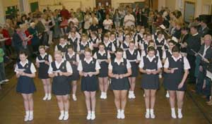 First Lisburn Girls' Brigade pictured during 'Fall In' at their 66th Annual Display last Saturday night (12th April). 