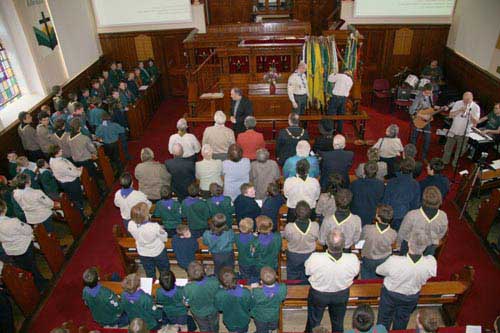 The Lisburn & District Scouts and Explorers service in Seymour Street Methodist Church on Sunday 20th April.