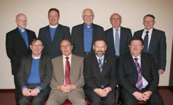 At a service for the installation of elders in Second Dromara Presbyterian Church on Tuesday 29th April are L to R: (seated) Rev David Porter (Moderator) and new elders - Mr Denis Easton, Mr Les Carson and Mr Edwin Kinghan. (back row) Rev Leslie Patterson, Rev Gary Glasgow, Rev David McConaghy (Acting Clerk) and Representative Elders - Mr Bobby Spence (Drumlough) and Mr Wilby Hanna (2nd Dromara).