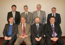 New and existing elders of Second Dromara Presbyterian Church. L to R: (seated) Rev David Porter, Denis Easton, Les Carson and Edwin Kinghan. (back row) Richard Kernoghan, Herbert Chambers, Allan Marshall and Wilby Hanna.