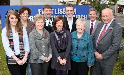  L to R: Tanya Surgeon, Nikki Lunn, Audrey Steele, Rev John Brackenridge, Hilary Ferguson - Co-ordinator of Youth Ministry, Richard McNeight - Convenor of Youth Sub Committee, Maureen Staniland, Cecil Kirkwood and Perry Reid - Clerk of Session.