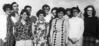 Pictured at the first BCM camp at Carnlough in August 1966 are Tom McKinstry (second from left) and Ronnie Crawford (6th from left).