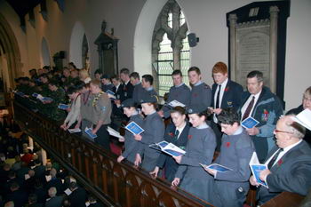 Some young members of uniformed organisations at the Remembrance Day Service in Lisburn Cathedral last Sunday morning.