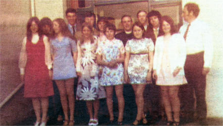 Members of Seymour Hill Methodist Church Youth Fellowship in 1970 with leader Mr Wilson Doran and Minister Rev Winston Good.