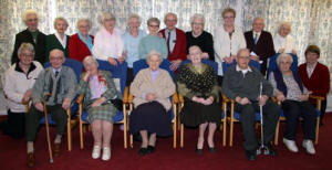 Margaret Young (left in back row) is pictured with Roberta England - Pianist (left) and Elizabeth Bridgett (right) and residents who attended the ‘Women’s World Day of Prayer’ service in Blaris Fold.