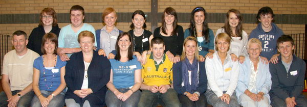 At the Holiday Bible Club in Lisburn Congregational Church last week are leaders L to R: (front row) Raymond Gamble, Cheryl Mackin, Elaine Walker, Emma-Jane Donnan, Robert Henry, Melanie Henry, Helen Dempster, Madeline Walker and Andrew Dempster. (back row) Laura Walker, Henry Abernethy, Keri Walker, Leah Teggart, Laura Gamble, Juliette Mills, Claire Dempster and Matthew Gamble