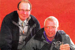 David Lamont at the sound desk with Martin Lester at the Dawn Service
	