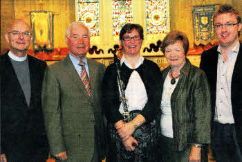 Choir Secretary Sylvia Creighton (right) and members of Christ Church Choir pictured with some people who enjoyed a delicious lunch prior to the 'Music in May' concert last Tuesday (May 11).