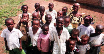 Some of the children who attend the new school.