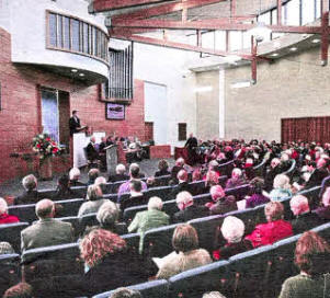 The congregation getting ready for the opening and dedication of the new Dunmurry Presbyterian Church. US0811-524cd