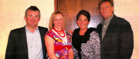 Top American Country Gospel singer Mrs. Sharron Kay King, right, is joined at Maghaberry Elim by, from left, Pastor Brian Madden; joint worship leader Mrs. Sharon Hodgins, and Mrs. King's husband, Joe.