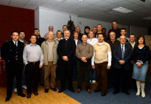 Pictured above are some of the people from all sections of the community that attended last Saturday�s Public Meeting (3rd December 2005) in the Kingdom Life Faith Centre, Graham Gardens, outlining proposals to tackle youth issues and reach out to the young people of Lisburn.  L to R: (front row) Randal McComb - N.I. Fire and Rescue, Laurence Kerr - Lisburn City Community Safety Partnership, Rev. Brian Gibson - Railway Street Presbyterian Church, Very Rev. Hugh Kennedy P.P. - St. Patrick�s Church, Joe Hyland - Speaker, Keith Neill - Lisburn Cathedral, Pastor Norman Christie - Lisburn Elim and Mary Agnew - Kingdom Life Faith Centre.  (back rows) Stephen McLoughlin - Focus; Darryl Neville - Lisburn Elim; Sam Beckett - Seymour Street Methodist; Pauline Adair, Geoff Reid, Hazel Wales, Ian Wales, Denise Baird, Karen Elliott and Craig Adair - Railway Street; Sergeant Stephen McCracken - Lisburn District Command Unit (PSNI), Deepak Samson - Railway Street Church, Pastor George Hilary - Lisburn Christian Fellowship, Roger Thompson - Railway Street Church, Matt Craig - First Lisburn Church and Pastor Roy Johnston - Lisburn Elim.  Other sections represented included:  Christ Church, Friends School, SEELB and Trinity Methodist. 