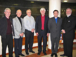 Pictured at the Carols in the City concert in Lagan Valley Island on Wednesday 14th December 2005 are L to R: Canon Sam Wright - Lisburn Cathedral, Rev. Brian Gibson - Railway Street, Pastor George Hilary - Lisburn Christian Fellowship, Dr. Ken Newell - Guest Speaker, Rev. John Brackenridge - First Lisburn and the Very Rev. Hugh Kennedy, P.P. - St. Patrick�s.