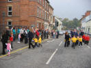 Abilgail Bittle, Laura Bittle and William Brown pictured leading the Cabin Boys into Railway Street Presbyterian Church, Lisburn, on Sunday 16th October 2005 for a Youth Work Commissioning Service. 