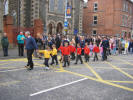 William Brown, Claire Mitchell, June Wightman and Adrian Robinson pictured with the Anchor Boys during a �March Past� Railway Street Presbyterian Church on Sunday 16th October 2005 following a Youth Work Commissioning Service.