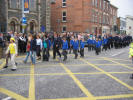 Guide leaders - Renee Reid, Heather Bittle and Sarah Lindsay and BB Junior Section leader - Denise Baird pictured with members of the Girl Guides and BB Junior Section during a �March Past� Railway Street Presbyterian Church on Sunday 16th October 2005 following a Youth Work Commissioning Service. 