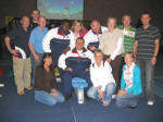 Some of the team from Railway Street Presbyterian Church that organised the Tough Talk visit to Lisburn on Saturday 24th to Sunday 25th September 2005. L to R: (back) Colin Jamieson, Roger Gowdy, Euan McConaghie, Marcus Williams - Tough Talk, Karen Elliott, Simon Pinchbeck - Tough Talk, Julie McConaghie, Ian Wales and Aaron Curragh.  (front)  Denise Baird, Ian McDowell - Tough Talk, Pauline Adair and Hazel Wales.