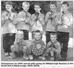 Prizewinners for 2005 annual prize giving for Hillsborough Beavers at the Scout Hut in Hillsborough. US26-461CL