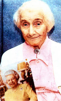 Agnes Cecilia Johnson with her royal telegram on her 100th birthday.